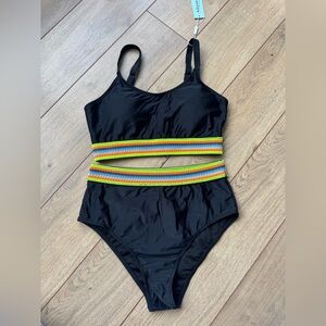 H&M Black Bikini with Rainbow Stripes